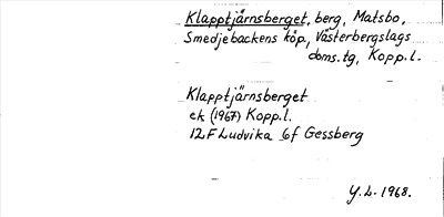 Bild på arkivkortet för arkivposten Klapptjärnsberget