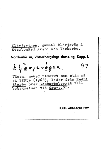 Bild på arkivkortet för arkivposten Klövjevägen