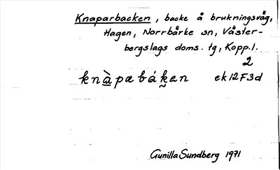 Bild på arkivkortet för arkivposten Knaparbacken