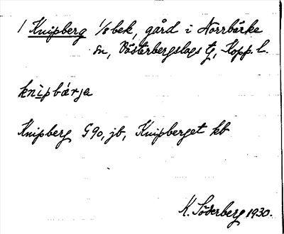 Bild på arkivkortet för arkivposten Knipberg