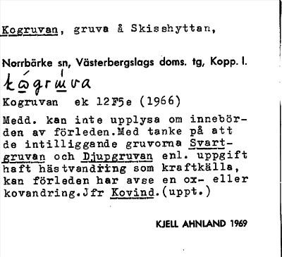 Bild på arkivkortet för arkivposten Kogruvan
