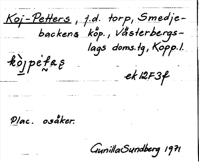 Bild på arkivkortet för arkivposten Koj-Petters