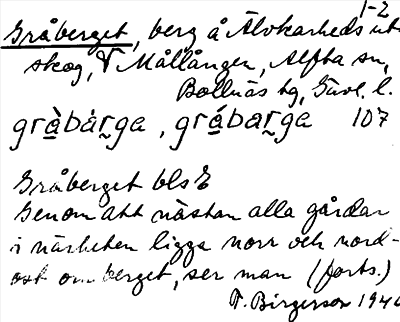 Bild på arkivkortet för arkivposten Gråberget