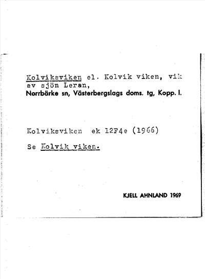 Bild på arkivkortet för arkivposten Kolviksviken, se Kolvik viken