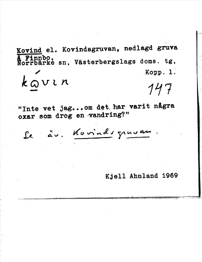 Bild på arkivkortet för arkivposten Kovind, Kovindsgruvan
