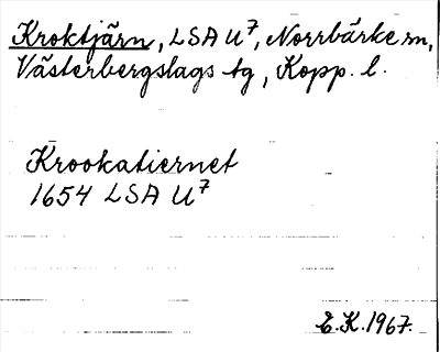 Bild på arkivkortet för arkivposten Kroktjärn