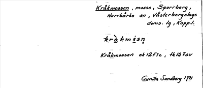 Bild på arkivkortet för arkivposten Kråkmossen