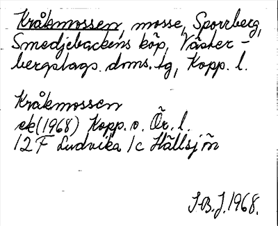 Bild på arkivkortet för arkivposten Kråkmossen