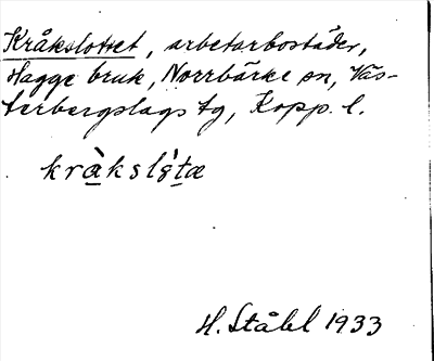 Bild på arkivkortet för arkivposten Kråkslottet
