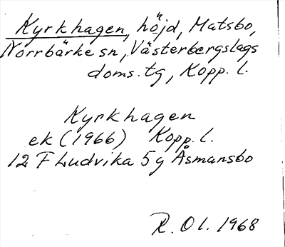 Bild på arkivkortet för arkivposten Kyrkhagen