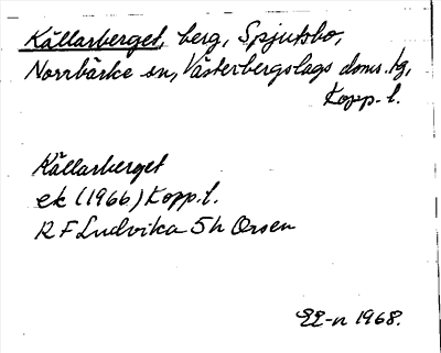 Bild på arkivkortet för arkivposten Källarberget