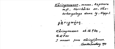 Bild på arkivkortet för arkivposten Käringmossen