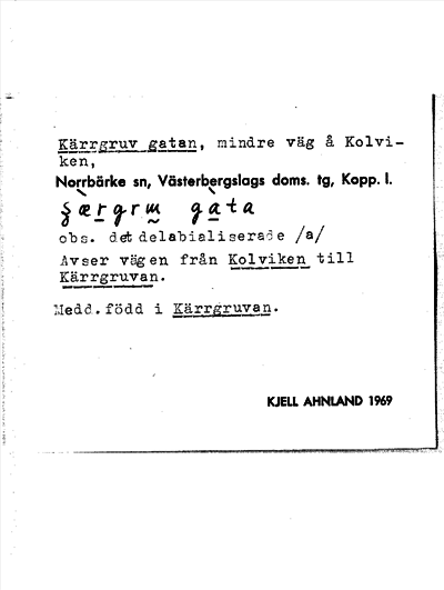 Bild på arkivkortet för arkivposten Kärrgruv gatan