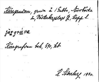 Bild på arkivkortet för arkivposten Kärrgruvan
