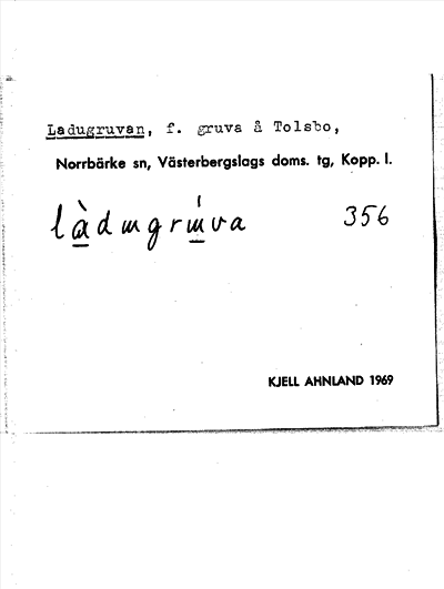 Bild på arkivkortet för arkivposten Ladugruvan