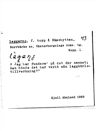 Bild på arkivkortet för arkivposten Laggarns