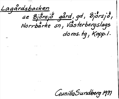 Bild på arkivkortet för arkivposten Lagårdsbacken, se Björsjö gård