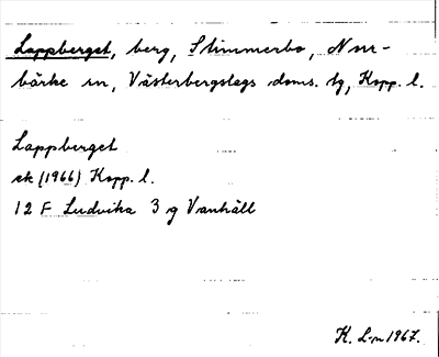 Bild på arkivkortet för arkivposten Lappberget