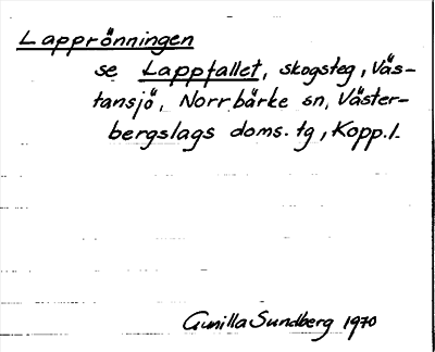 Bild på arkivkortet för arkivposten Lapprönningen, se Lappfallet