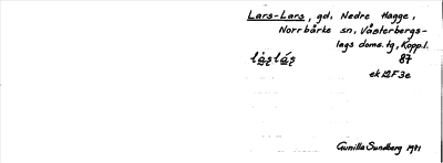Bild på arkivkortet för arkivposten Lars-Lars