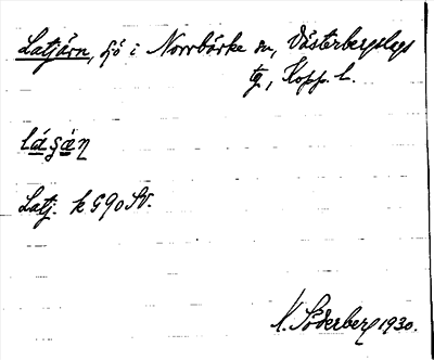 Bild på arkivkortet för arkivposten Latjärn