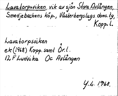 Bild på arkivkortet för arkivposten Lavatorpsviken
