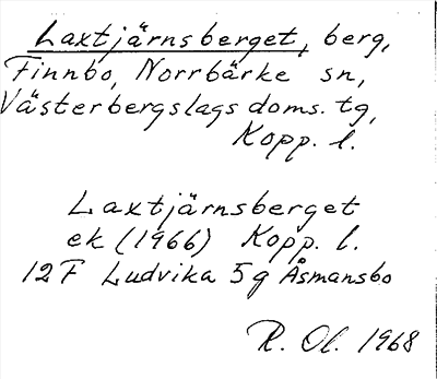Bild på arkivkortet för arkivposten Laxtjärnsberget