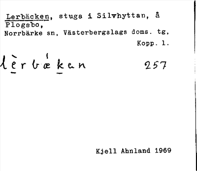 Bild på arkivkortet för arkivposten Lerbäcken