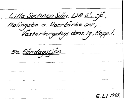 Bild på arkivkortet för arkivposten Lilla Sochnen Siön
