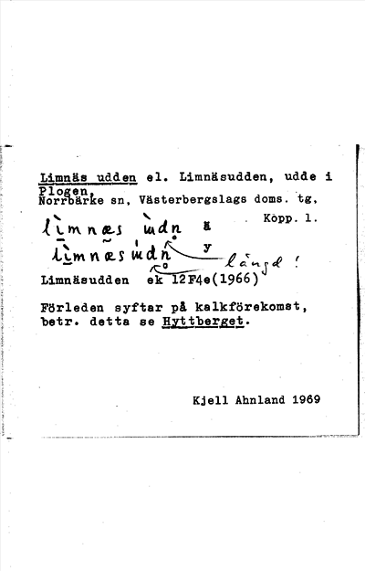 Bild på arkivkortet för arkivposten Limnäs udden