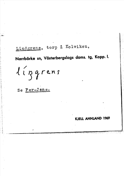 Bild på arkivkortet för arkivposten Lindgrens