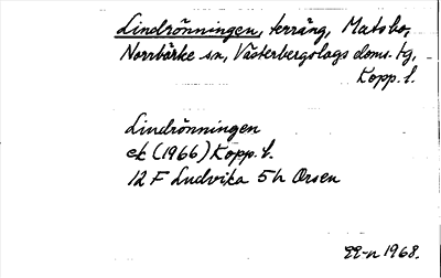 Bild på arkivkortet för arkivposten Lindrönningen