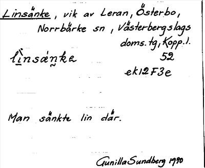 Bild på arkivkortet för arkivposten Linsänke