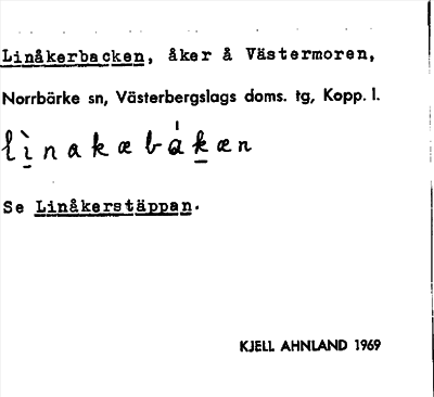 Bild på arkivkortet för arkivposten Linåkerbacken, se Linåkerstäppan