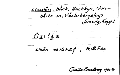 Bild på arkivkortet för arkivposten Lisselån