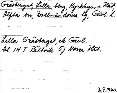 Bild på arkivkortet för arkivposten Gräsberget, Lilla
