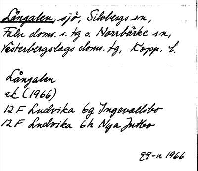 Bild på arkivkortet för arkivposten Långalen