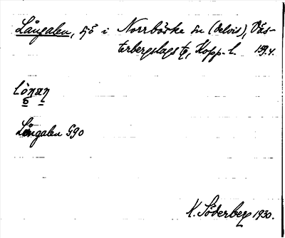 Bild på arkivkortet för arkivposten Långalen
