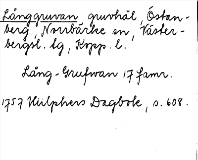 Bild på arkivkortet för arkivposten Långgruvan