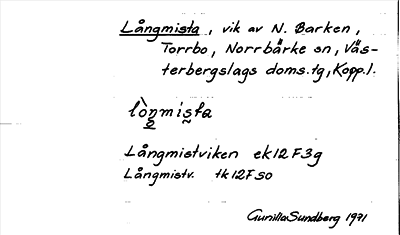 Bild på arkivkortet för arkivposten Långmista