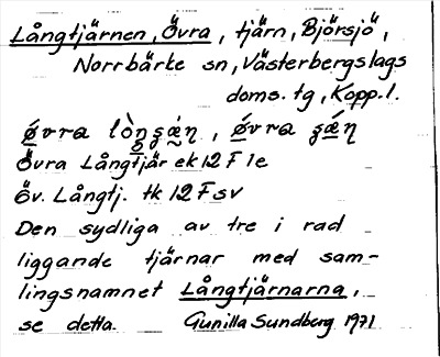 Bild på arkivkortet för arkivposten Långtjärnen, Övra