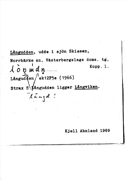 Bild på arkivkortet för arkivposten Långudden