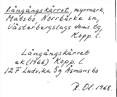 Bild på arkivkortet för arkivposten Långängskärret