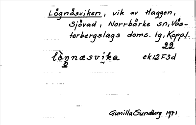 Bild på arkivkortet för arkivposten Lögnäsviken
