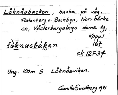 Bild på arkivkortet för arkivposten Löknäsbacken