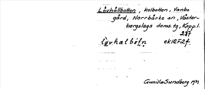 Bild på arkivkortet för arkivposten Lövhällbotten