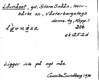 Bild på arkivkortet för arkivposten Lövnäset