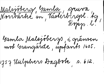 Bild på arkivkortet för arkivposten Malsjöberg, Gamla