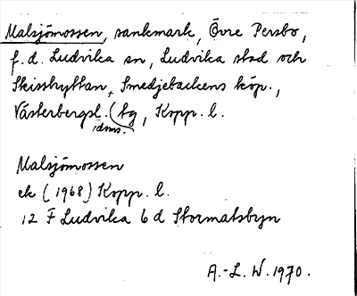 Bild på arkivkortet för arkivposten Malsjömossen