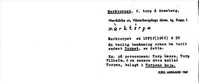 Bild på arkivkortet för arkivposten Marktorpet